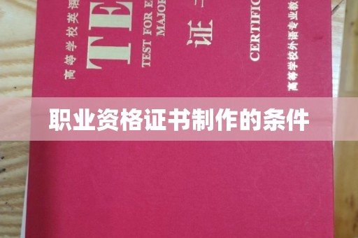 通海职业资格证书制作的条件