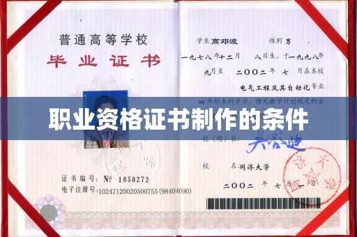 通海职业资格证书制作的条件